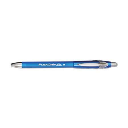 Sanford Paper Mate, FLEXGRIP ELITE RETRACTABLE BALLPOINT PEN, MEDIUM 1MM, BLUE INK/BARREL, DOZEN 85581